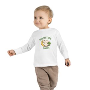Moon Tree Farm Toddler Long Sleeve Tee — Cute Cow & Moon Kids Shirt