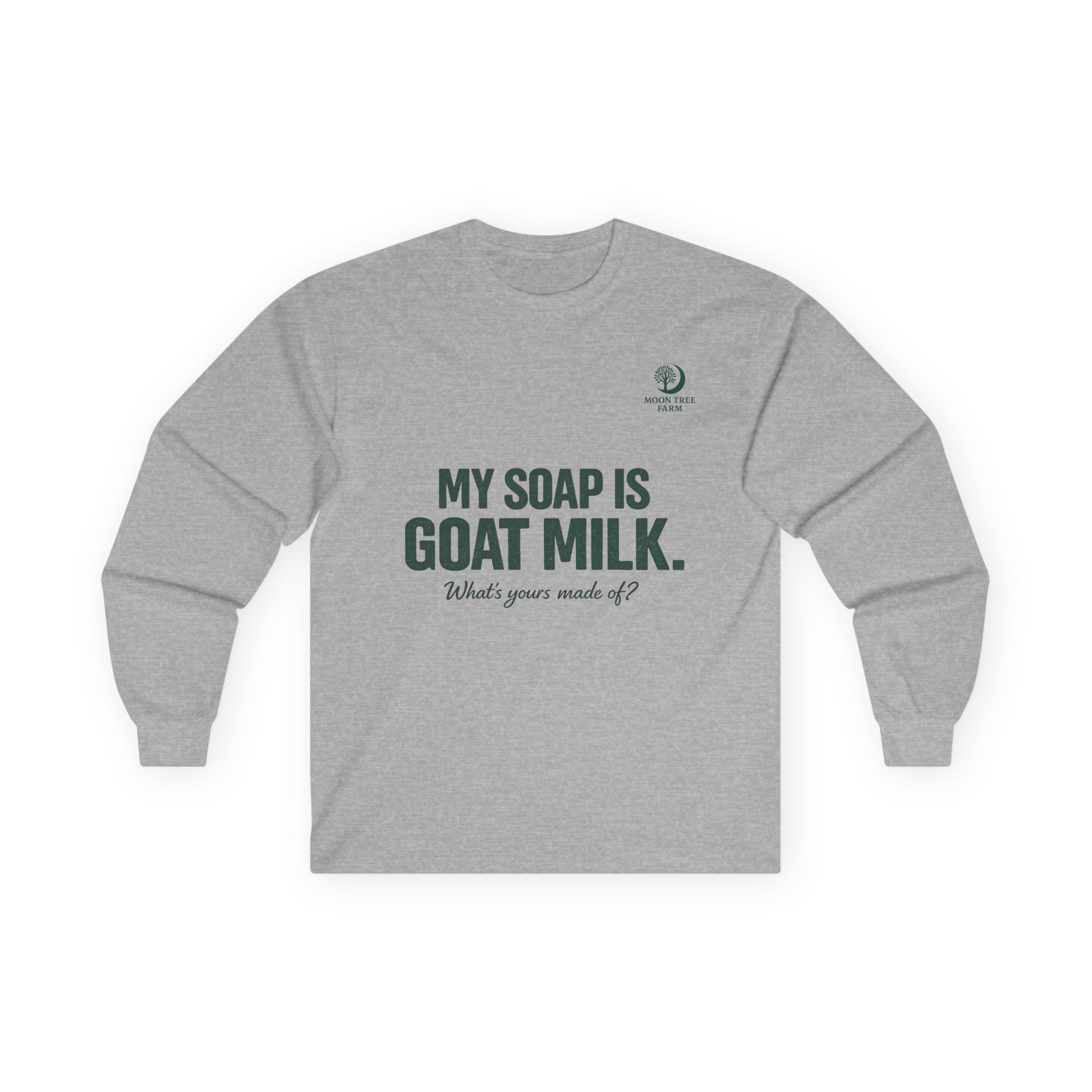 My Soap Is Goat Milk Long Sleeve Tee | Goat Milk Soap QR Code Back - Image 7