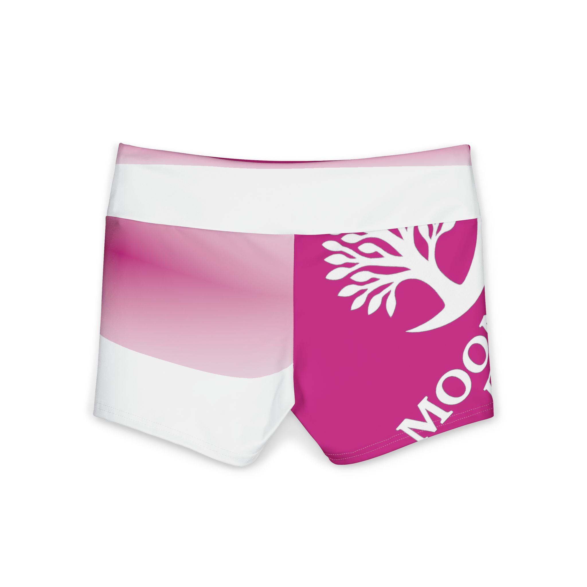 Purple Gradient Yoga Shorts with Tree Farm Logo – Women’s Activewear - Image 2