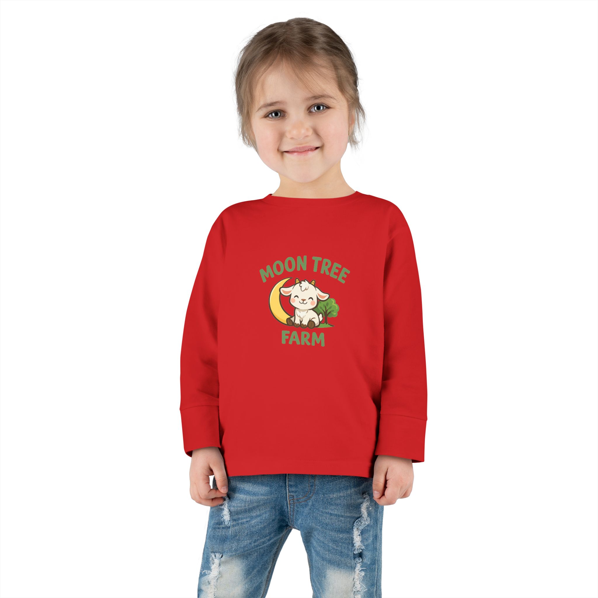 Moon Tree Farm Toddler Long Sleeve Tee — Cute Cow & Moon Kids Shirt - Image 16