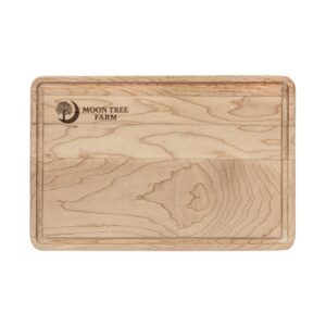 Engraved Moon Logo Wooden Cutting Board — Personalized Serving & Prep Board