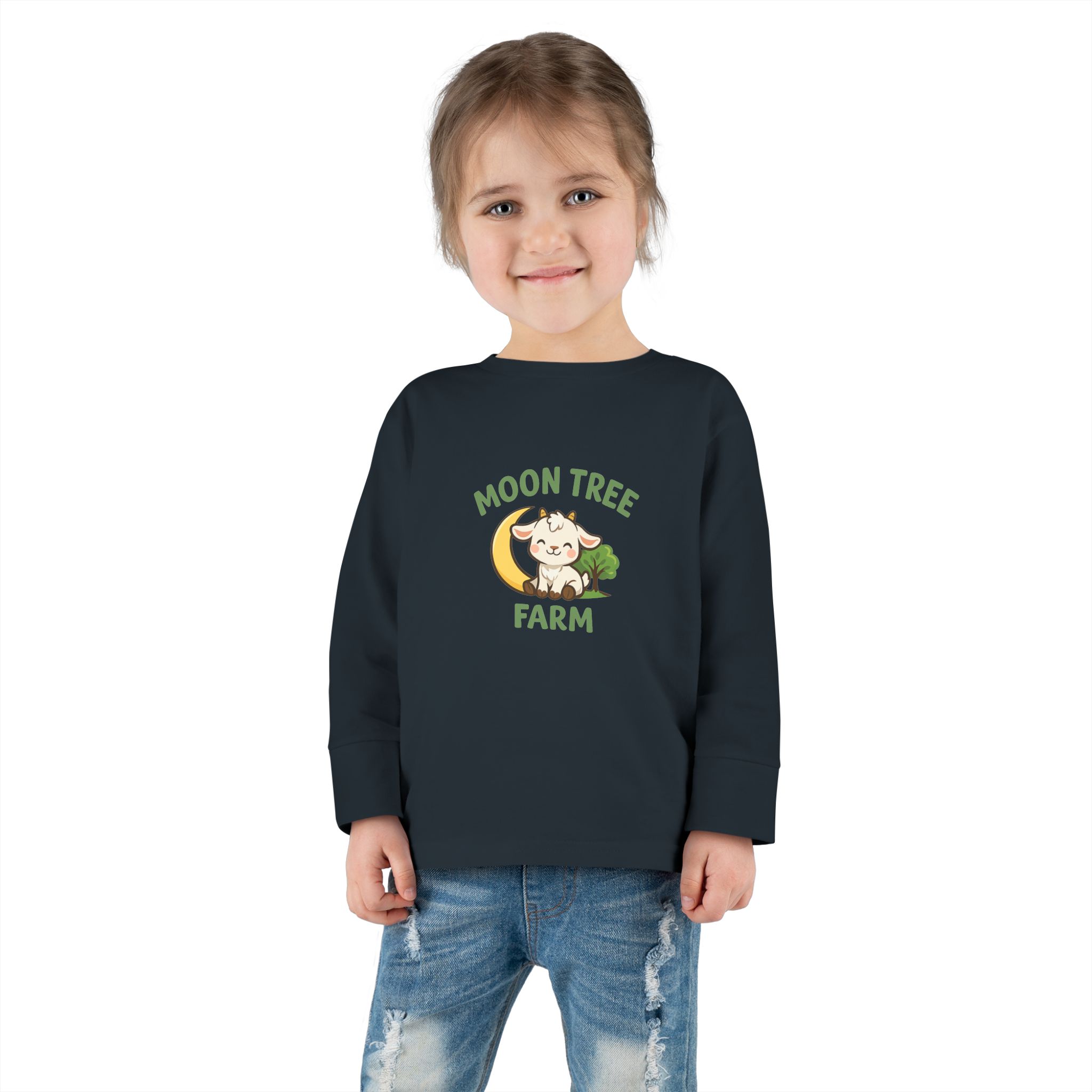 Moon Tree Farm Toddler Long Sleeve Tee — Cute Cow & Moon Kids Shirt - Image 10