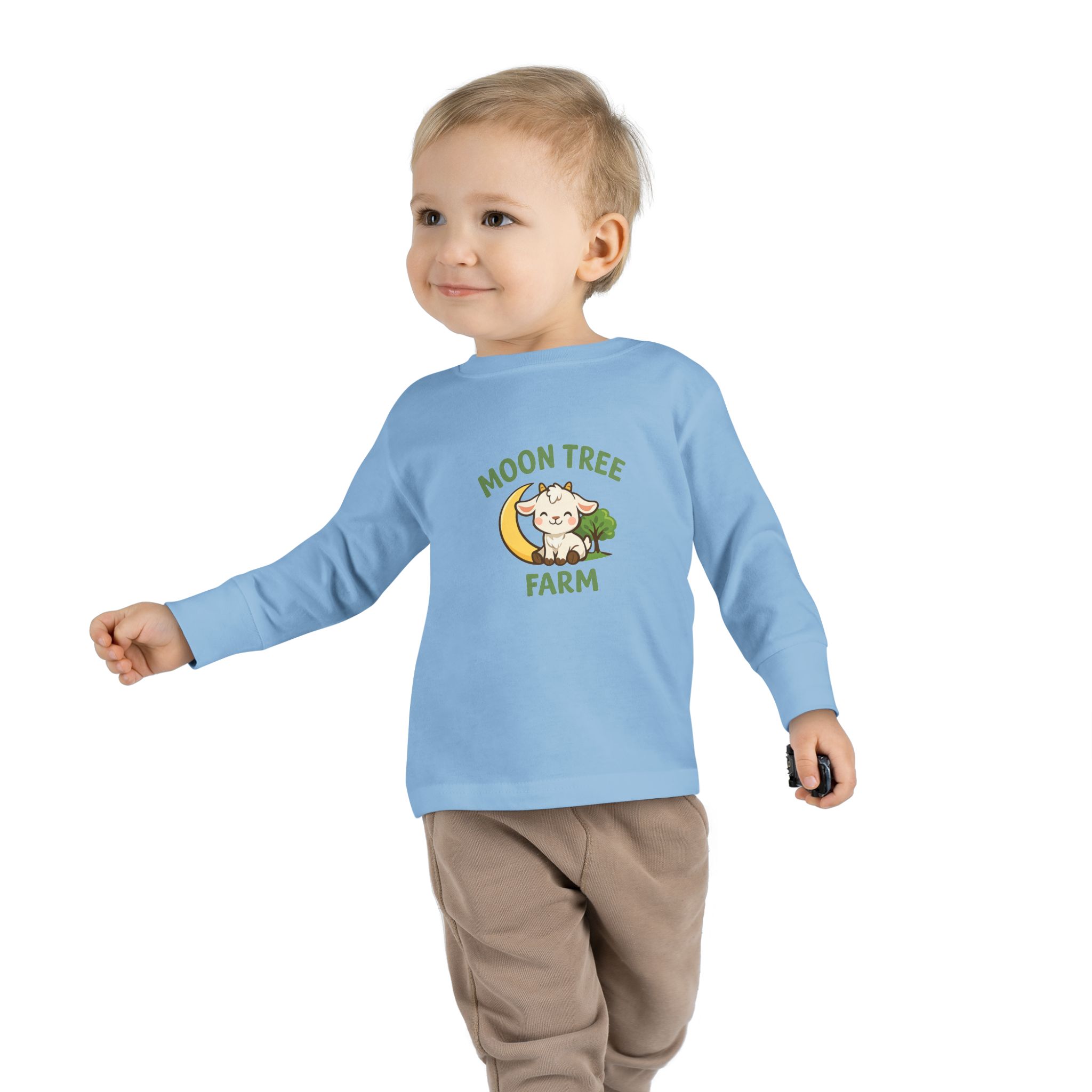 Moon Tree Farm Toddler Long Sleeve Tee — Cute Cow & Moon Kids Shirt - Image 5