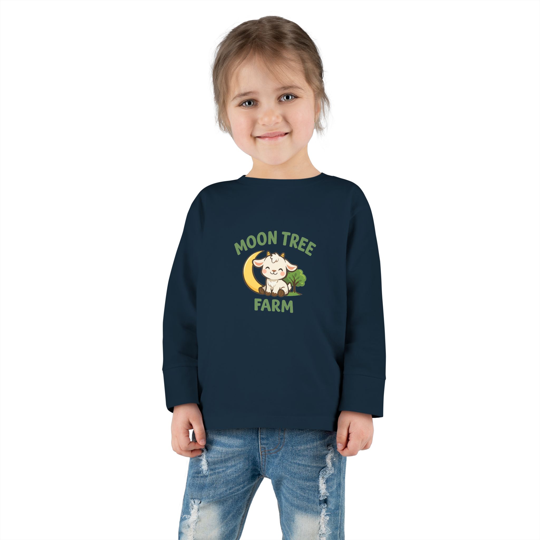 Moon Tree Farm Toddler Long Sleeve Tee — Cute Cow & Moon Kids Shirt - Image 12