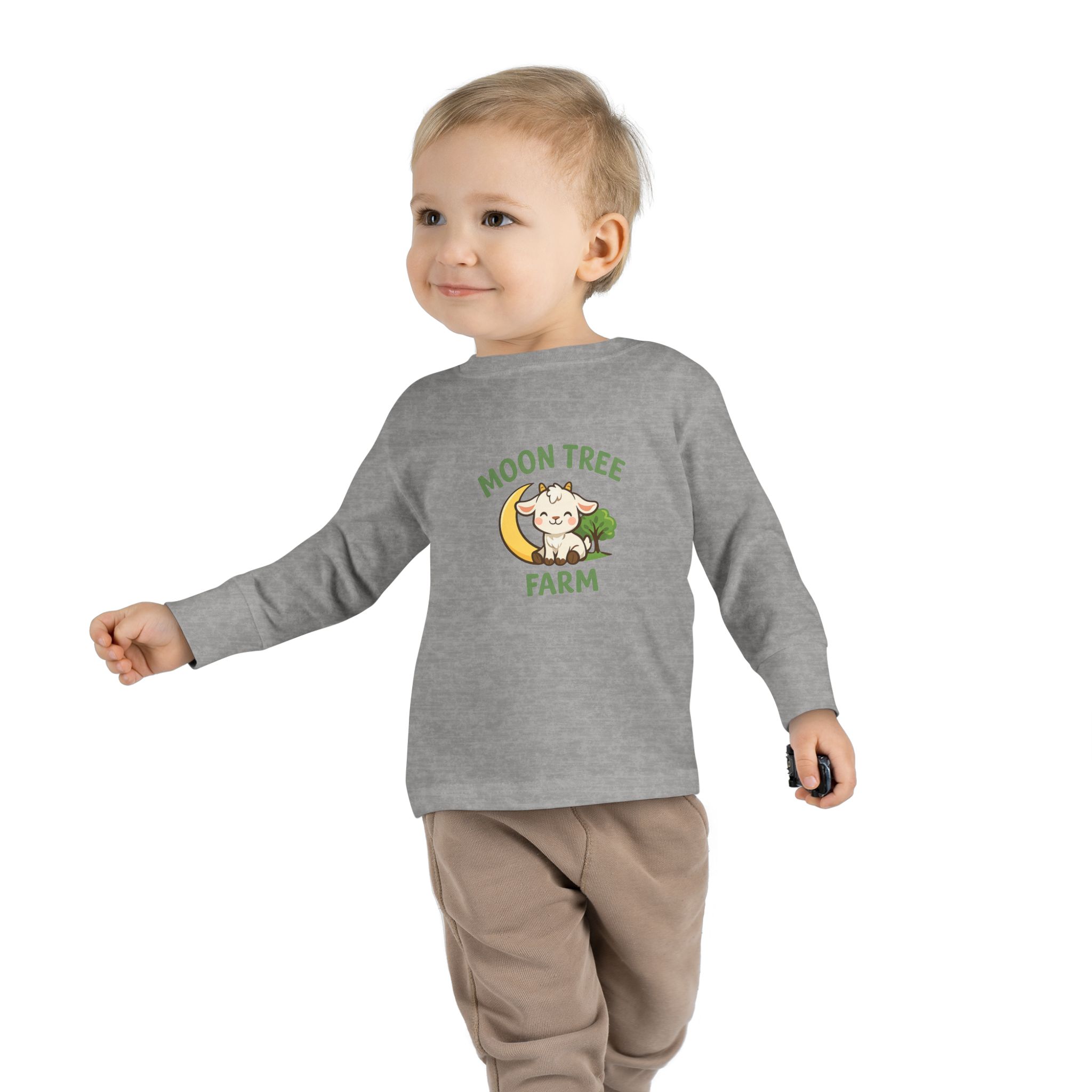 Moon Tree Farm Toddler Long Sleeve Tee — Cute Cow & Moon Kids Shirt - Image 3