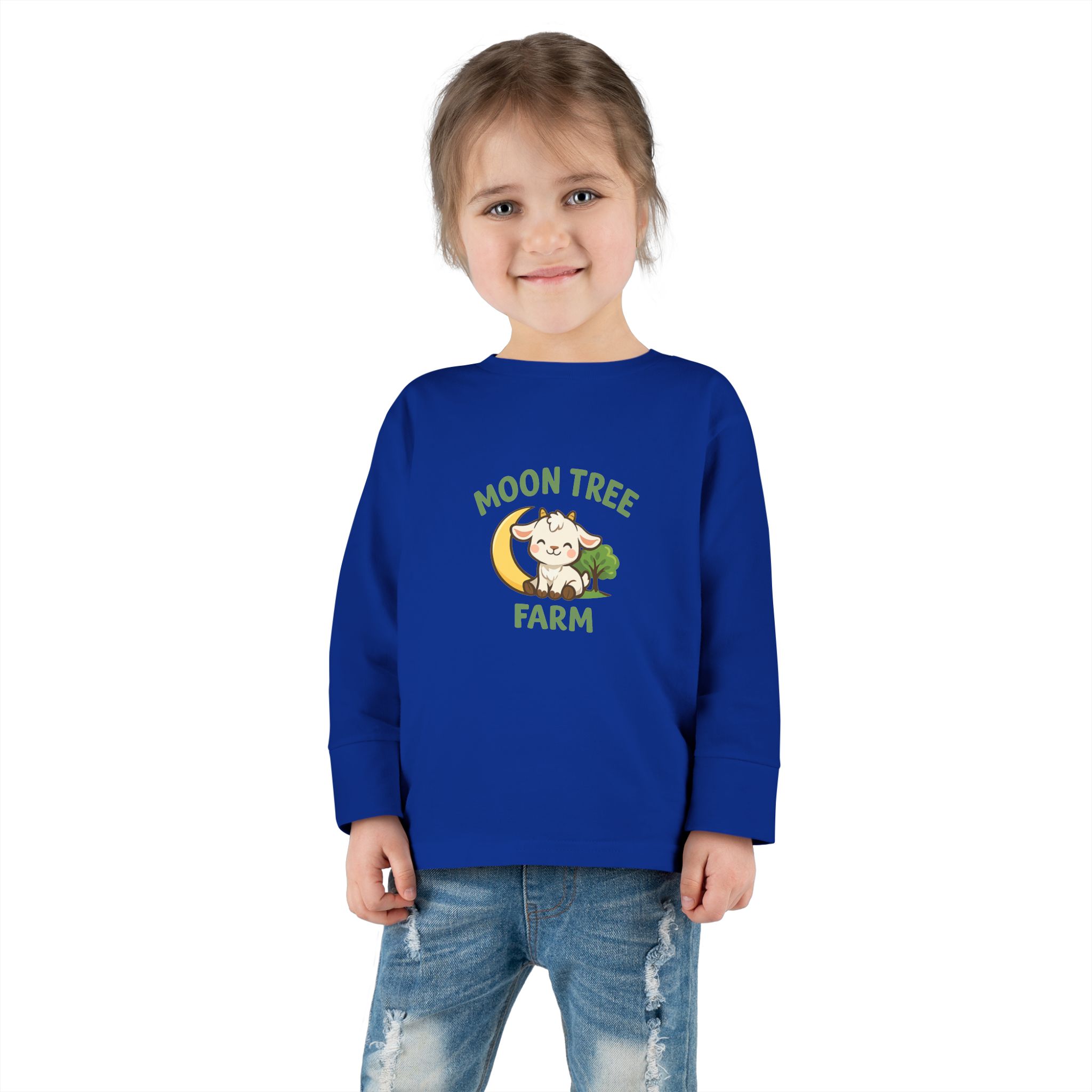 Moon Tree Farm Toddler Long Sleeve Tee — Cute Cow & Moon Kids Shirt - Image 8