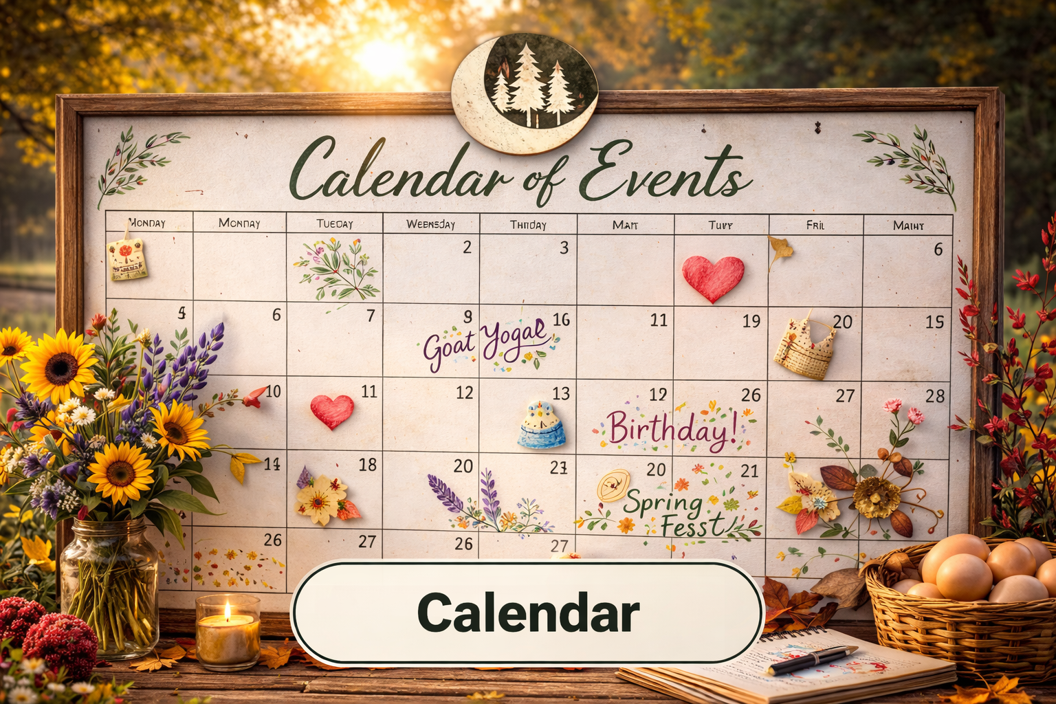 Calendar of upcoming classes and workshops