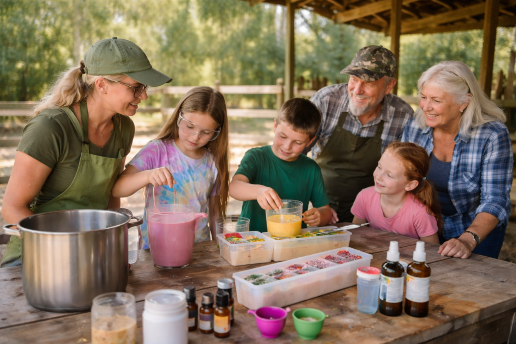 Hands-on soap making class at Moon Tree Farm