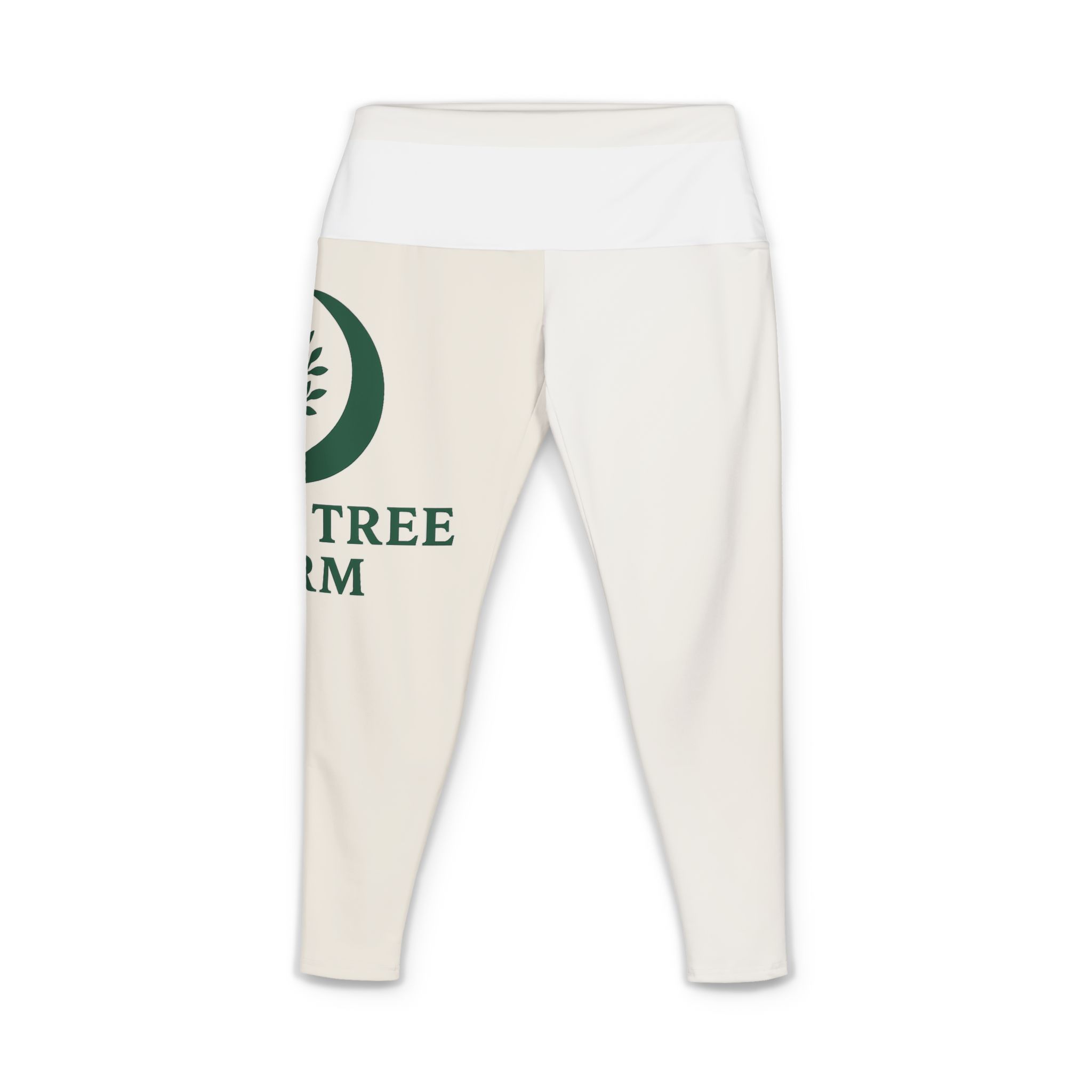 Moon Tree Farm Women's Yoga Pants — White Logo AOP Leggings