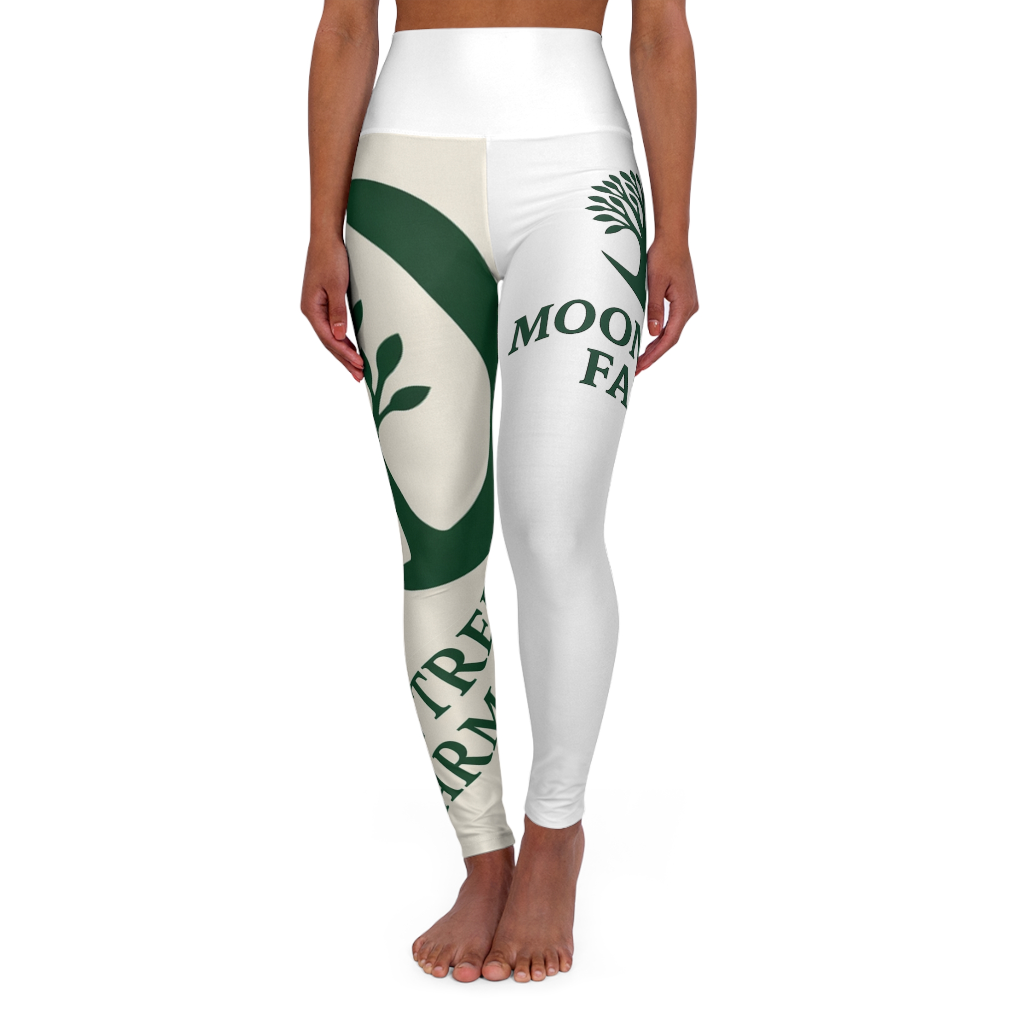 Yoga Leggings — "Moontree Farm" High-Waist All-Over Print