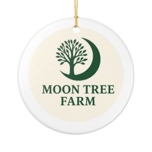 Moon Tree Farm Ceramic Ornament — Farm Logo Holiday & Year-Round Decoration