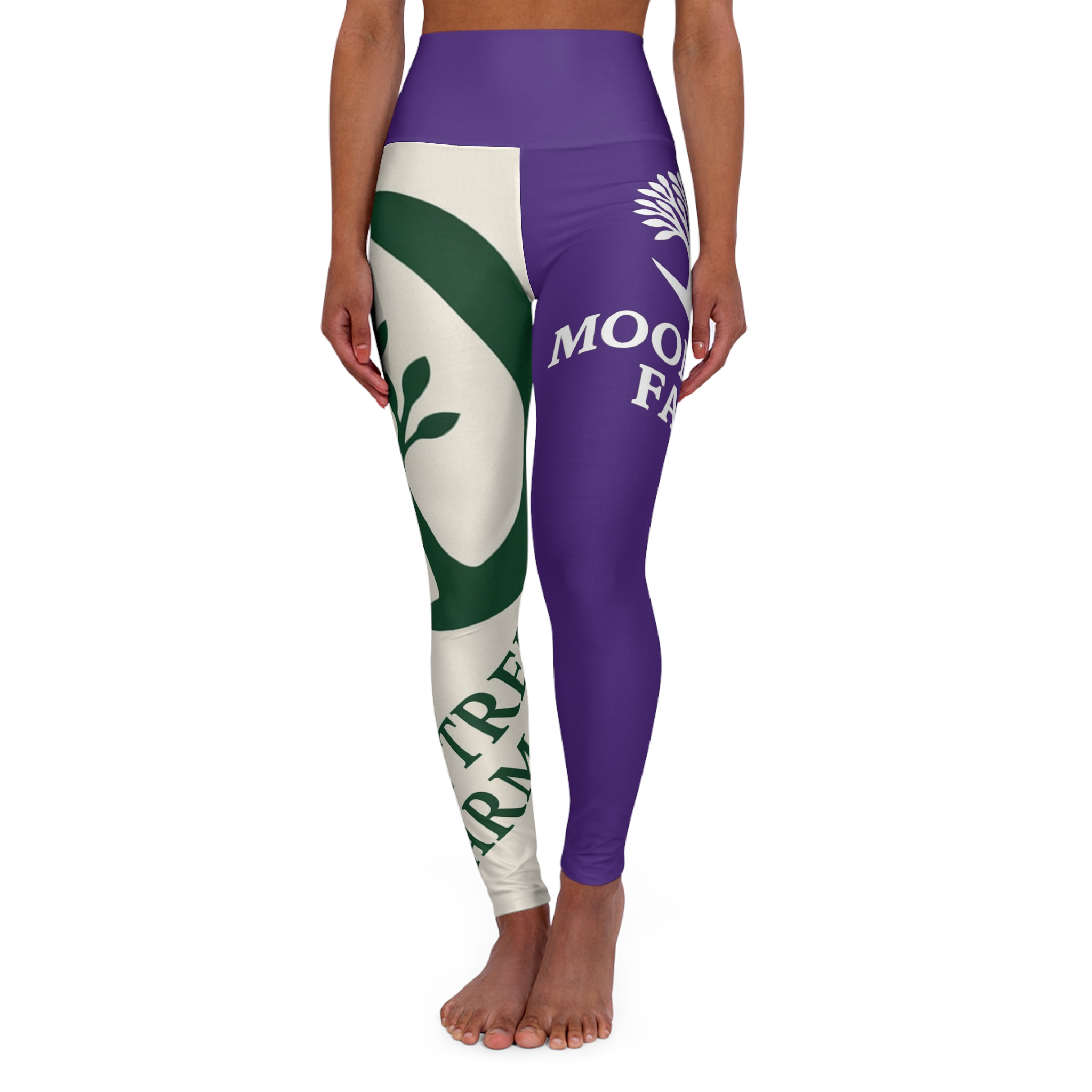 Yoga Leggings — "Moontree Farm" High-Waist All-Over Print