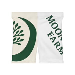 Moon Tree Farm Women's Biker Shorts — Green Crescent Tree Logo AOP Activewear