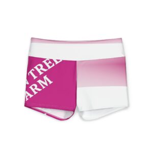 Purple Gradient Yoga Shorts with Tree Farm Logo – Women’s Activewear