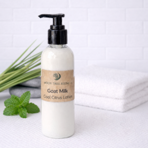 Goat Milk Cool Citrus Lotion with peppermint and lemongrass essential oils by Moon Tree Farm